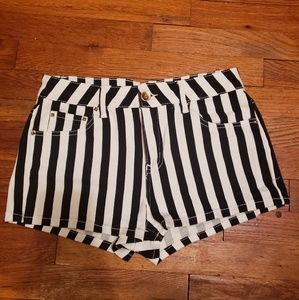 Striped shorts.